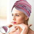 thumbnail image 5 of Women's Soft Cotton Chemo Caps Ethnic Print Stretch Beanie Head Scarf Cover Headwear Bandana Turban Hat Head Loss - Red, 5 of 6
