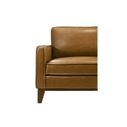 New Classic Furniture Caspar Leather Upholstered 3-Seater Sofa in Caramel