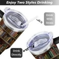 thumbnail image 5 of 40oz Vintage Library Bookshelf Bookcase Stainless Steel Flip Straw Tumbler Spill Proof Travel Cup Double Wall Vacuum Insulated Coffee Mug with Handle, 5 of 6