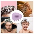thumbnail image 6 of Unique Bargains 1 Set Durable Hair Shampoo Brush for Head Massage 3.15"x3.15" Purple White, 6 of 6
