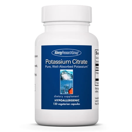 Allergy Research Group - Potassium Citrate - Pure  Well-Absorbed Potassium -120