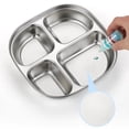 thumbnail image 5 of Homerr Stainless Steel Dinner Plate Safe Baby Feeding Dish Cartoon Design Stainless Steel Dinner Plate for Kids Children Compartment Tray, 5 of 8
