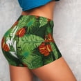 thumbnail image 2 of Sikiie Palm Leaves And Tropical Flowers Print Workout Shorts Women Scrunch Butt Gym Shorts Seamless High Waist Tummy Control Yoga Biker Athletic Shorts, 2 of 5
