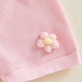 thumbnail image 4 of Niña Bebé Ropa de Verano Elegante Bordado Floral Cuello Redondo Pantalones Cortos de Manga Corta Dos Piezas Conjunto de Tejido Suave Transpirable, 4 of 9