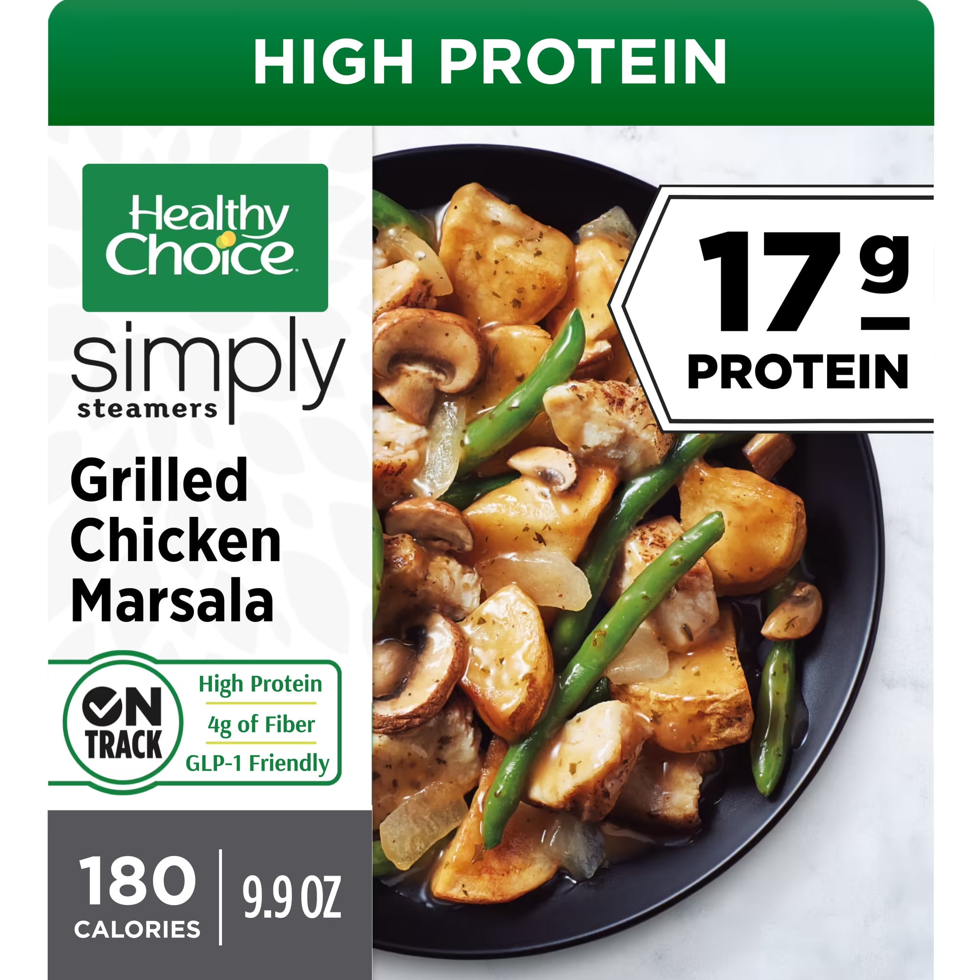Healthy Choice Simply Steamers Grilled Chicken Marsala, High Protein Frozen Meal, 9.9 oz. Bowl