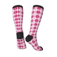 thumbnail image 5 of Lsque Plaid Heart Printed Crew Socks Men's Women's LightWeight Thin Casual Calf Socks ,Knee High Socks,Cotton Socks, 5 of 9