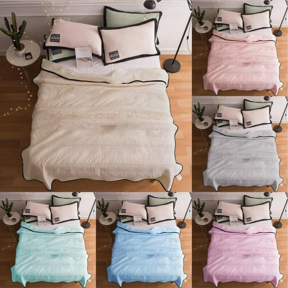 1 Quilt Solid Color Silk Air Conditioning Blanket Cool Summer Quilted Blanket Absorbs Body Heat To Keep You Cool Four-Piece Set
