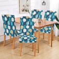 thumbnail image 2 of Yayeee 4 Pack Dining Chair Covers Stretch Parson Chairs Slipcovers Seat Protector, Blue White Geometric Patterns, 2 of 6