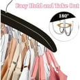 thumbnail image 4 of 360 Rotating Bra Organizer, Space Saving w/20 Foldable Metal Hooks, Tank Top Hanger Closet Organizers and Storage for Camisoles/Tank Tops/Belts/Scarves Black, 4 of 4