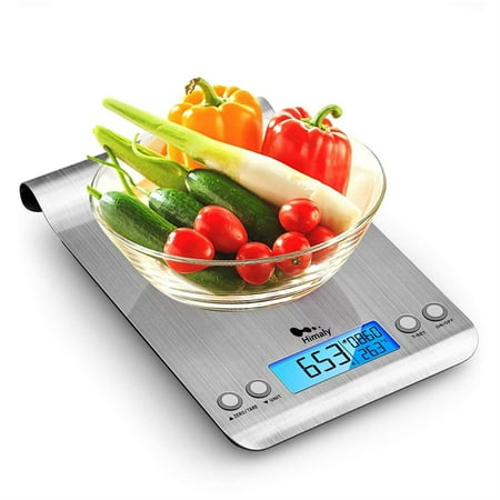 

Himaly Digital Kitchen Scale 11 lb Food Scale with LCD Screen for Cooking/Baking Silver