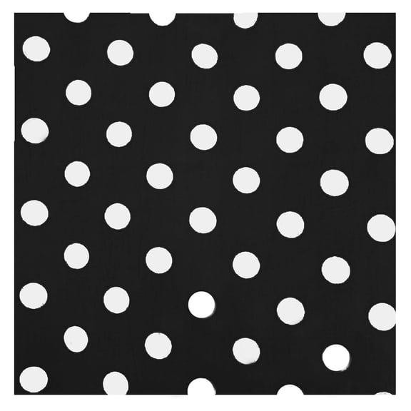 Decorative Cotton Polka Dots Tablecloth in 58"x58" Inch -Black