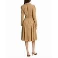 thumbnail image 2 of English Factory womens  Pleated Collared Midi Dress, m, Brown, 2 of 3