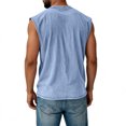thumbnail image 4 of Zimjoy Acid Wash Sleeveless Shirts for Men Cotton Crew Neck Basic Workout Muscle Tank Tops Summer Relaxed Fit Plain Tshirts Royal Blue L, 4 of 4
