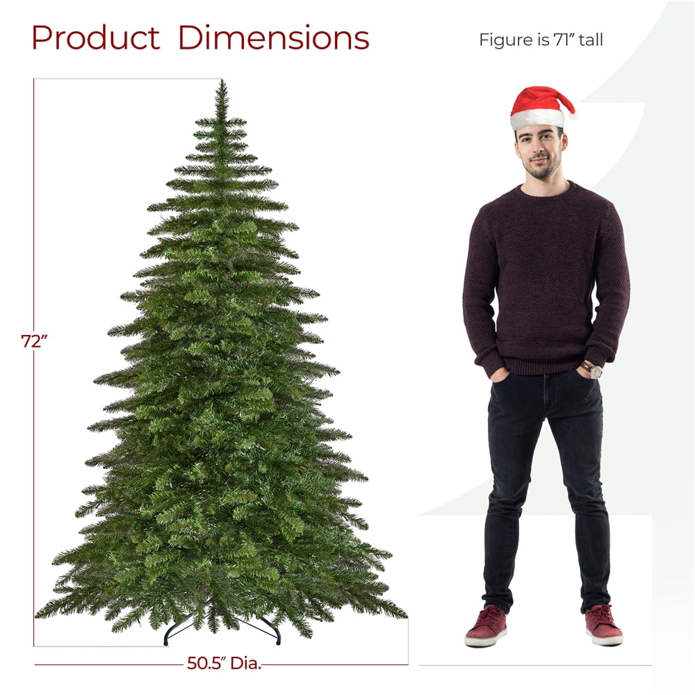 Alden Design 6ft Pre-lit Artificial Christmas Tree with Stand, Green