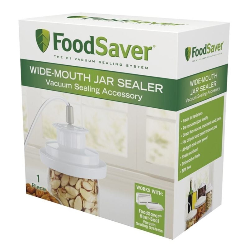 FoodSaver Air Tight Wide Mouth Mason Jar Lid Sealer For Canning Food