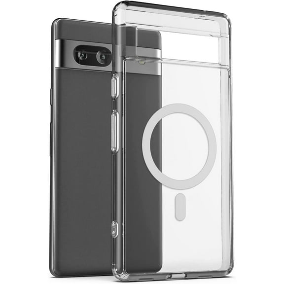 Allytech Google Pixel 7 Case Clear with Screen Protector, Magnetic Cover Compatible with MagSafe, Slim Thin Crystal Clear Shockproof Phone Shell with Tempered Glass Screen Protector - Clear
