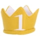 thumbnail image 1 of Gorro de punto con forma de corona para primer cumpleaños de bebé, gorro de fiesta para niño de 1 año, diadema amarilla con forma de corona para cumpleaños de niño pequeño, para bebé niño y niña, 1 of 7