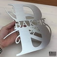 thumbnail image 4 of JASS GRAPHIX Baker 12" Brushed Aluminum Monogrammed Sign Door Wall Decor Last Name Signs for Home, 4 of 6