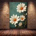 thumbnail image 4 of Mudket Framed,Canvas Wall Art,Ready to Hang,White Daisy Floral Canvas Print,Botanical Wall Decor,Rustic Flower Wall Pictures,for Bedroom Living Room Kitchen Office Decor - 12"L x 8"W, 4 of 10