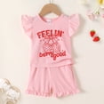 thumbnail image 5 of Younger Tree Toddler Girl Shorts Set Baby Summer Fly Sleeve T-shirts Shorts 2 Piece Clothes Outfits for 6-12 Months, 5 of 10