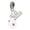 White/Clear, variant on Silver Plated Light Blue Easter Egg with Multicolored Crystal Dots - Rope Charm Bead Dangle with Mini 2026