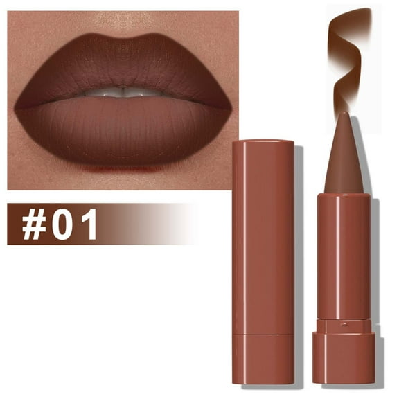Gradient Lip Liner Matte Lipstick Soft Velvet Texture Long-Lasting Wear Chocolate Shade Smooth Application Comfortable Wear