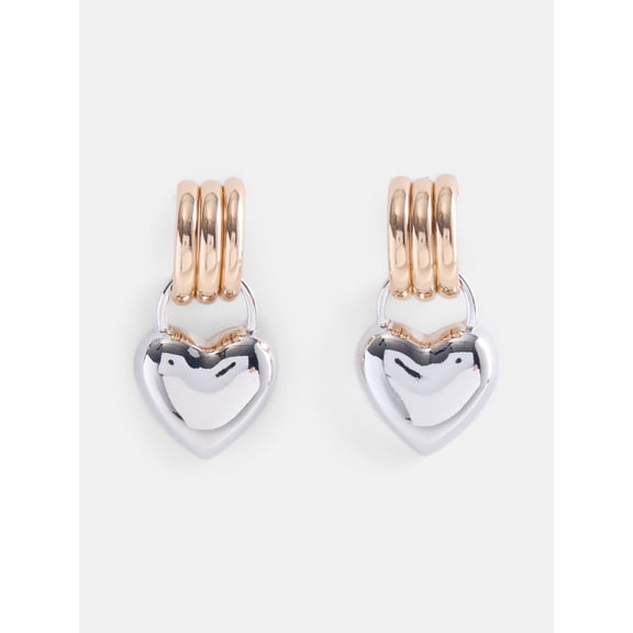 No Boundaries Hoop Heart Earrings, Women's