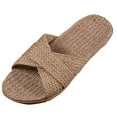 thumbnail image 3 of Women's Slippers Men Home Summer Cross Strap Ladies Casual Shoes Linen Slippers, 3 of 4