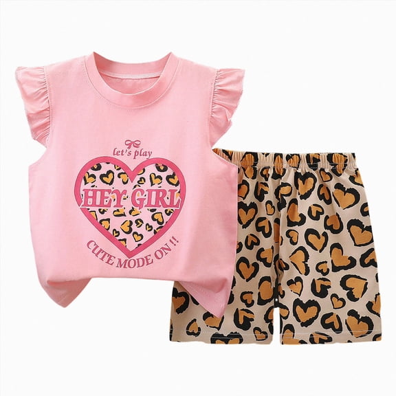 Toddler Girls 1-3T 2PC Summer Outfit Set Adorable Soft Top Casual Shorts Gibobby,3-4 Years,Orange