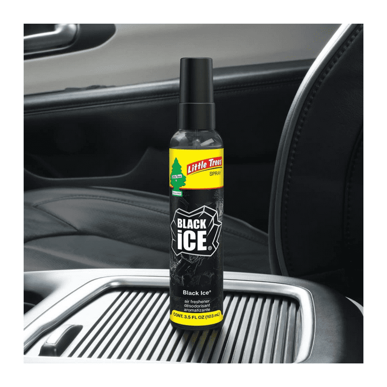 LITTLE TREES in a Can Black Ice Spray Air Freshener in the Air