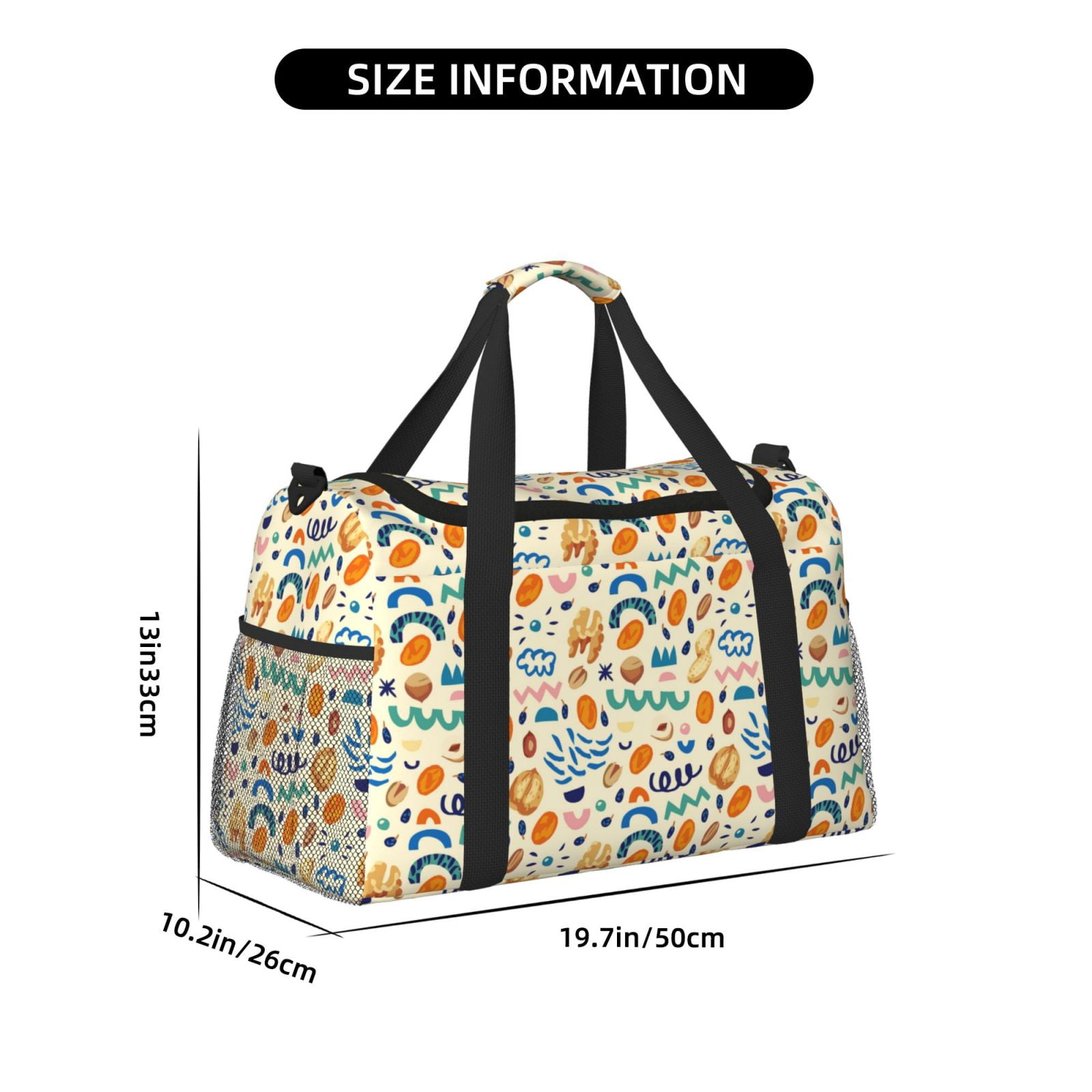 Fuzoiu Peanuts 8 Print Travel Duffle Bag,Carry On Tote Bags,Duffel Bag,Sport Gym Bag, Hospital Bag for Labor and Delivery, Overnight Bag,Luggage Bag