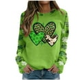thumbnail image 5 of Hvyesh Holiday Clearance Womens Spring Tops Shamrock Heart Graphic Tees Round Neck Long Sleeve Loose T-Shirt Shirts St Patty's Lucky T-Shirt Irish Top, 5 of 5