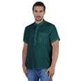 thumbnail image 1 of Atasi Kurta Courte Col Mandarin Tee-Shirt Uni à Manches Courtes Henley avec Poche, 1 of 7