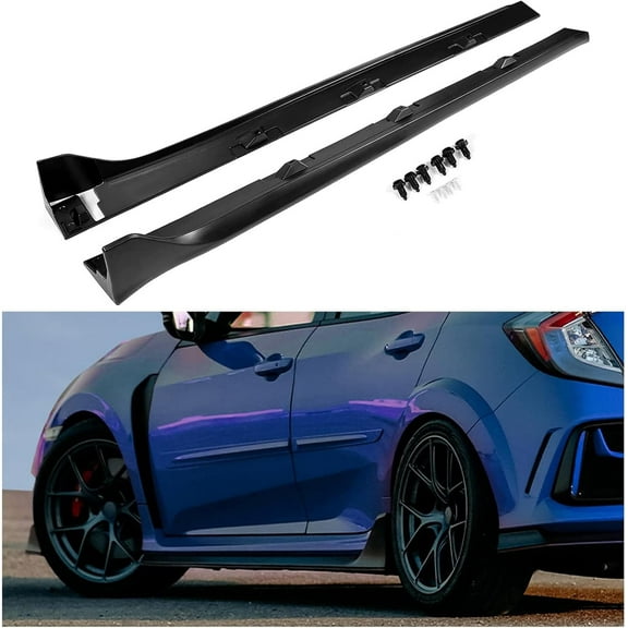Kojem Side Skirt Extension Replacement for 2016-2021 Honda Civic 4 Door Sedan (Including Si Model) Type-R Style Bottom Side Line Rocker Panel Guard Body Kit