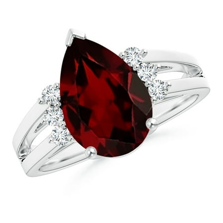angara january birthstone ring pear garnet ring with triple