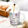 thumbnail image 3 of Yiaed Summer with Flamingo Print Ceramics Coffee,Large Handle Design,Extra Large Tea and Coffee Cup for Office and Home Mugs, 3 of 6