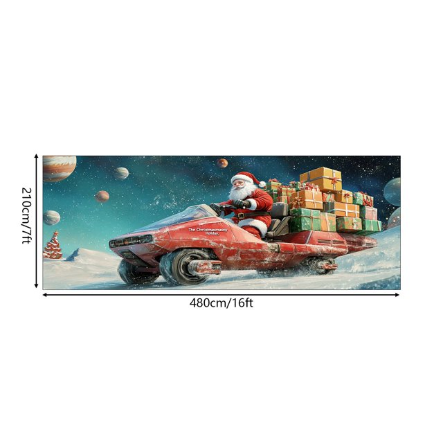 LLQKIGS Bannière de Noël Décorations de Porte de Garage Décoration de Noël Grande Couverture de Porte Décoration Intérieure Extérieure pour Fournitures de Fête de Noël Support de Drapeau de Table