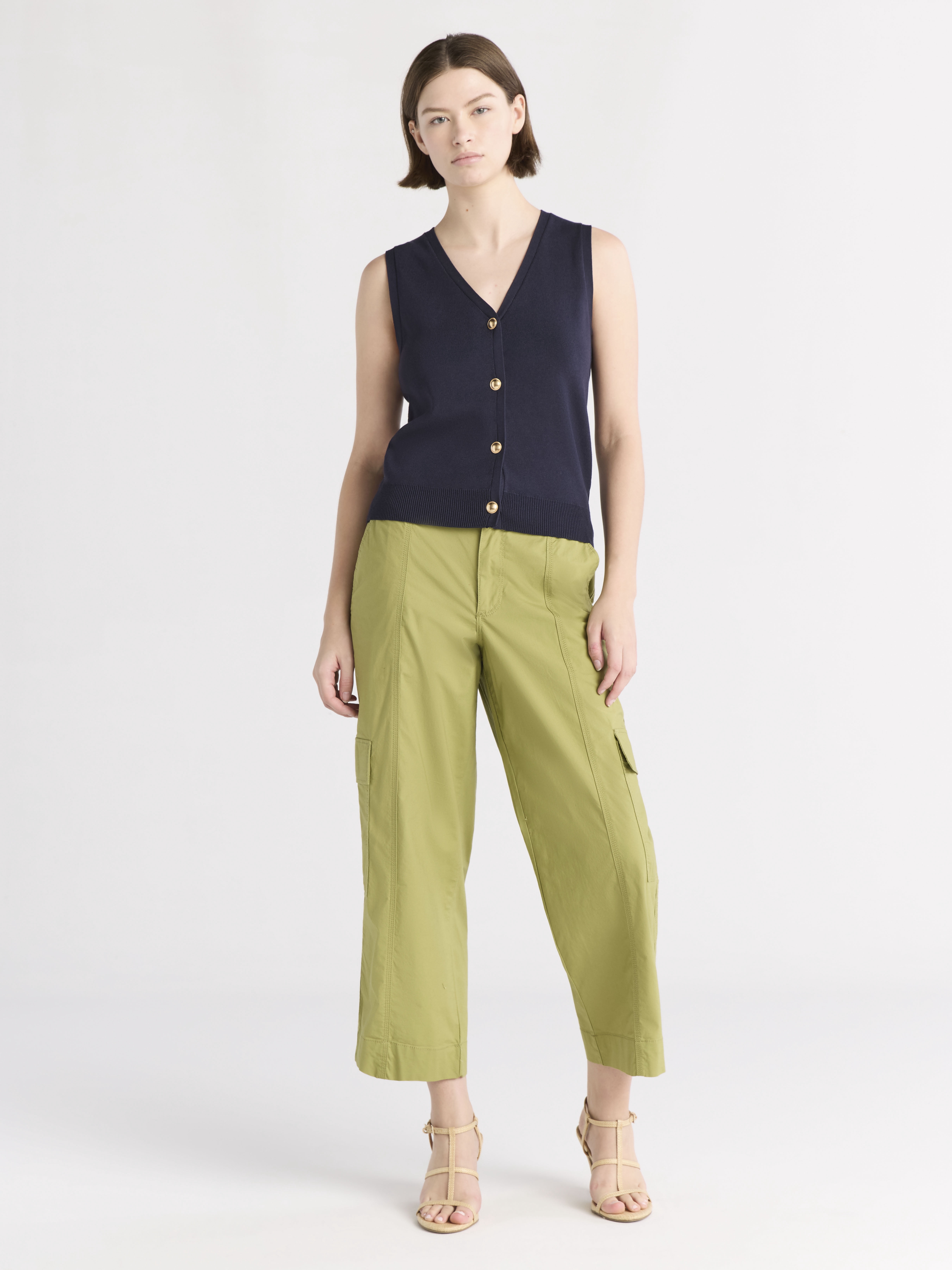 Free Assembly Women's Button Front Sweater Vest, Sizes XS-XXL