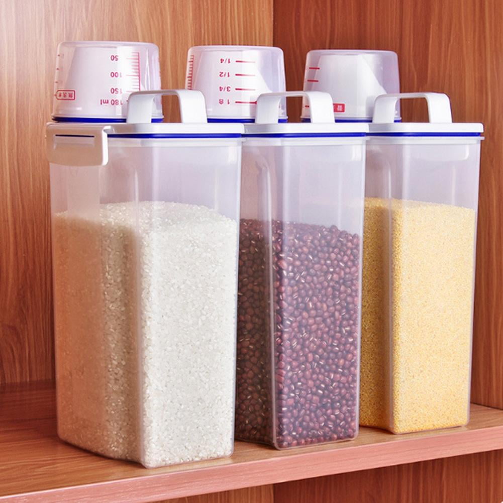 Rdeghly Rice Storage Bin,Flour Box,2Pcs Thick Plastic Insect Prevention