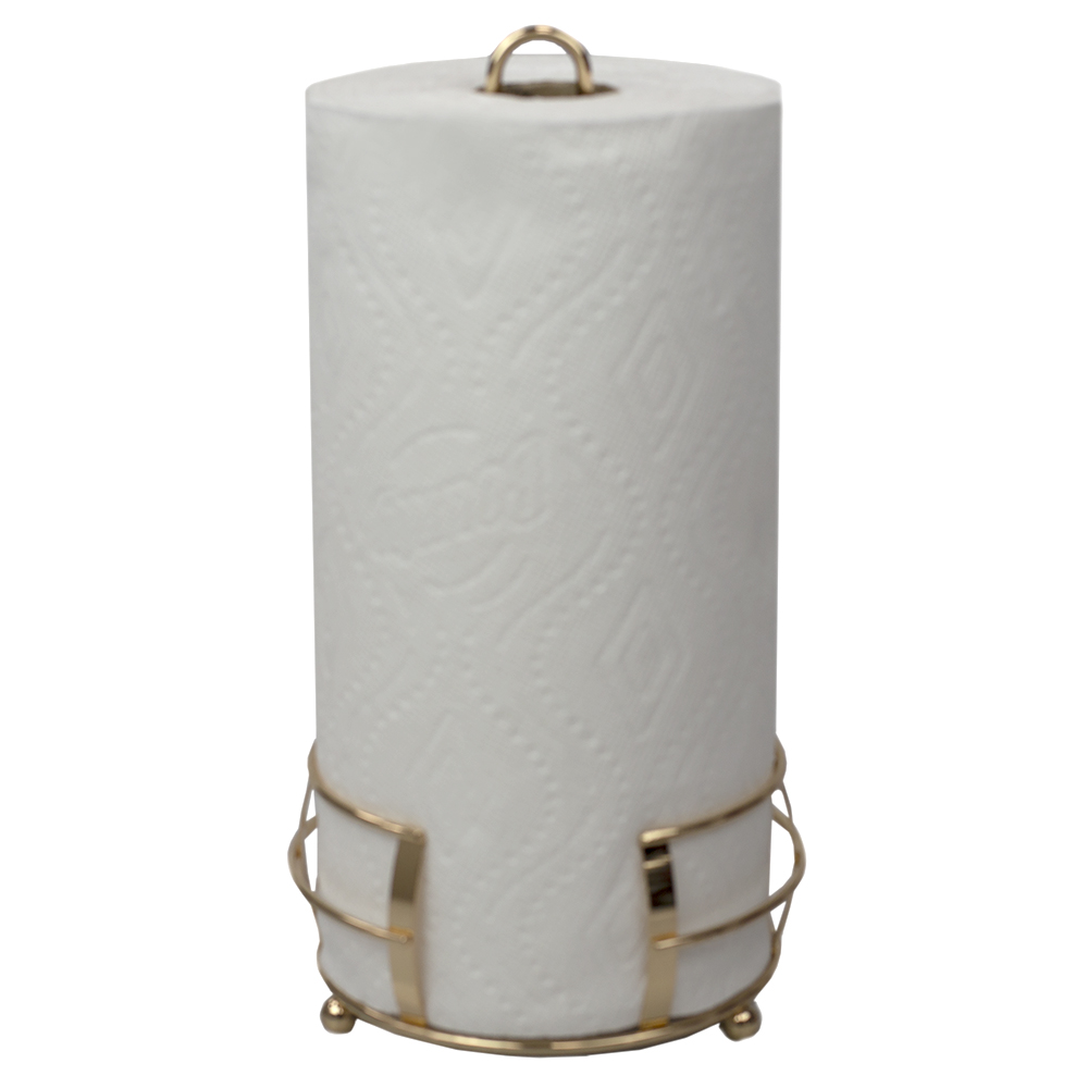 Home Basics Lyon FreeStanding Paper Towel Holder, Rose Gold