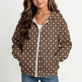 thumbnail image 3 of Asgosdo Polka Dot Jackets for Girls Zip Long Sleeve Cute Lightweight Hooded Jacket with Pocket Size 4-12Y, 3 of 7