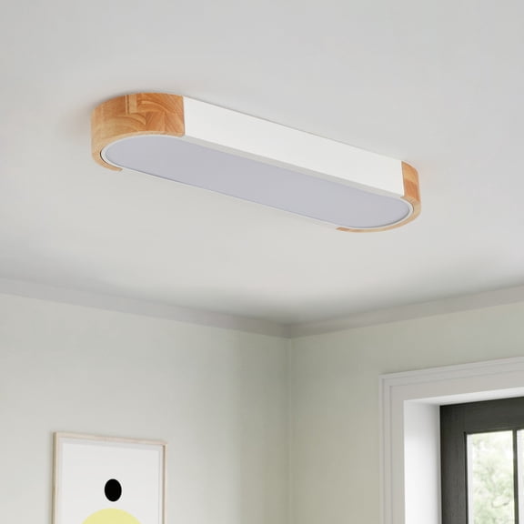 Dimmable LED Flush Mount Ceiling Light, 5000K Modern Ceiling Light Fixture with PS Lampshade for Kitchen/Bedroom/Hallway/Entryway (White)