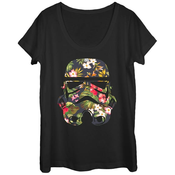 Women's Star Wars Tropical Stormtrooper  Scoop Neck Black Medium