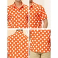 thumbnail image 6 of MODA NOVA Big & Tall Men's Summer Polka Dots Print Hawaiian Button Down Shirt Orange 2XLT, 6 of 6