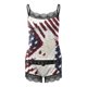 thumbnail image 3 of Gibobby camisones de mujer Conjunto de día de la independencia de las mujeres Pijamas estampados Ropa de dormir Tirantes sin mangas Conjuntos de pantalones cortos de empalme de encaje (Blanco, S), 3 of 4