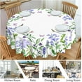 thumbnail image 2 of Lavender Round Tablecloth 60 Inch, Floral Oilproof, Wrinkle Resistant Fabric Flower Table Cover for Patio Party, 2 of 5