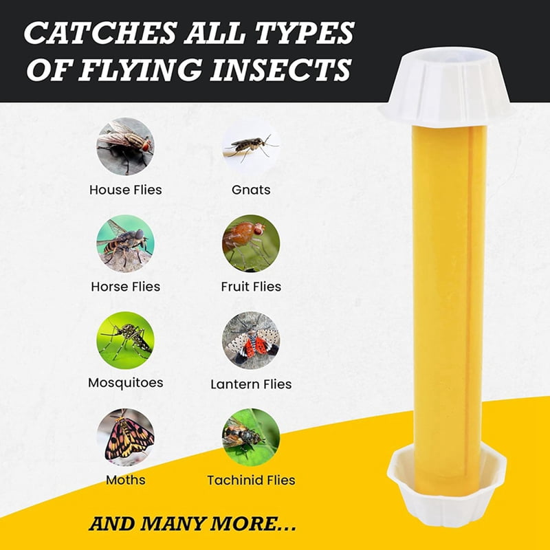 8X Hanging Sticky Fly Traps, Disposable Sticky Fly Traps for Outdoors Indoors to Control House Flies, Moths
