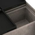 thumbnail image 3 of Avalon 35 inch Wide Contemporary Square Coffee Table Storage Ottoman in Distressed Grey Taupe Vegan Leather, 3 of 11