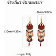 thumbnail image 6 of Boho Long Teardrop Beaded Tassel Dangle Earrings for Women Gold-Toned Bohemian Crystal Beads Fringe Dangling Drop Statement Earrings Enamel Flower Link Piercing Fish Hook Native Tribal Ethnic Jewelry, 6 of 6