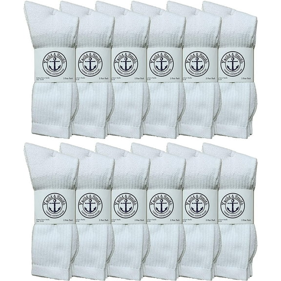 SOCKS'NBULK Big And Tall Mens Sport Crew Socks Wholesale Bulk (King Size) Socks, by SOCKS'NBULK (12 Pairs White, Mens King Size 13-16 (Shoe Size 12-15))